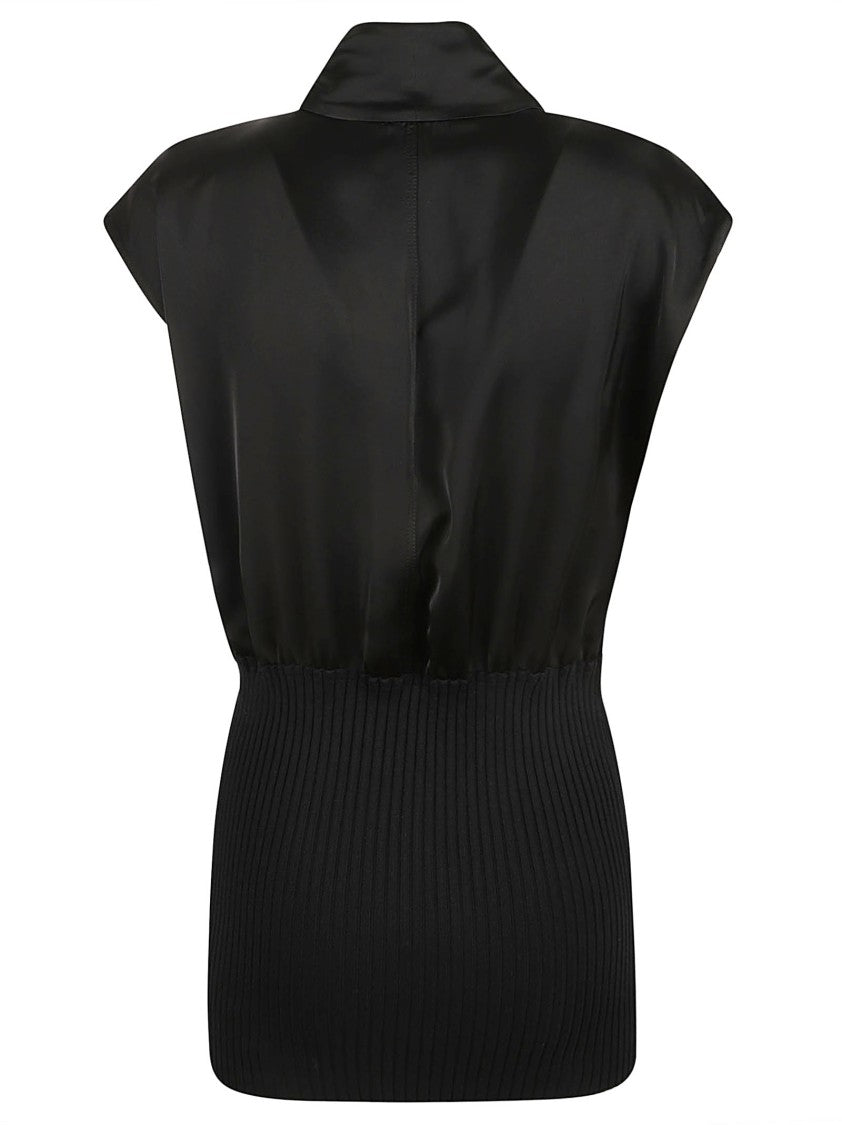 Fabiana Filippi Flowing Black Satin Finish Shirt