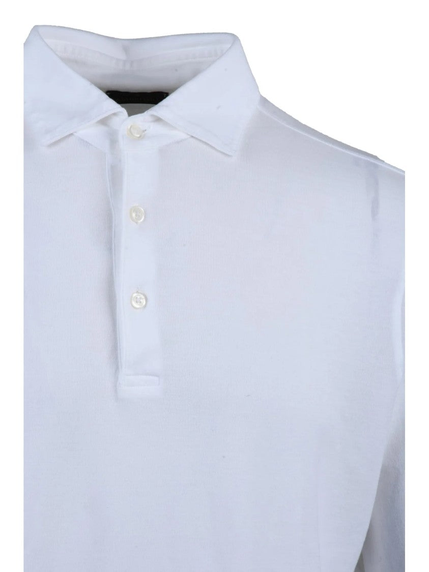 Ambrosio White Classic Cut Cotton Polo Shirt