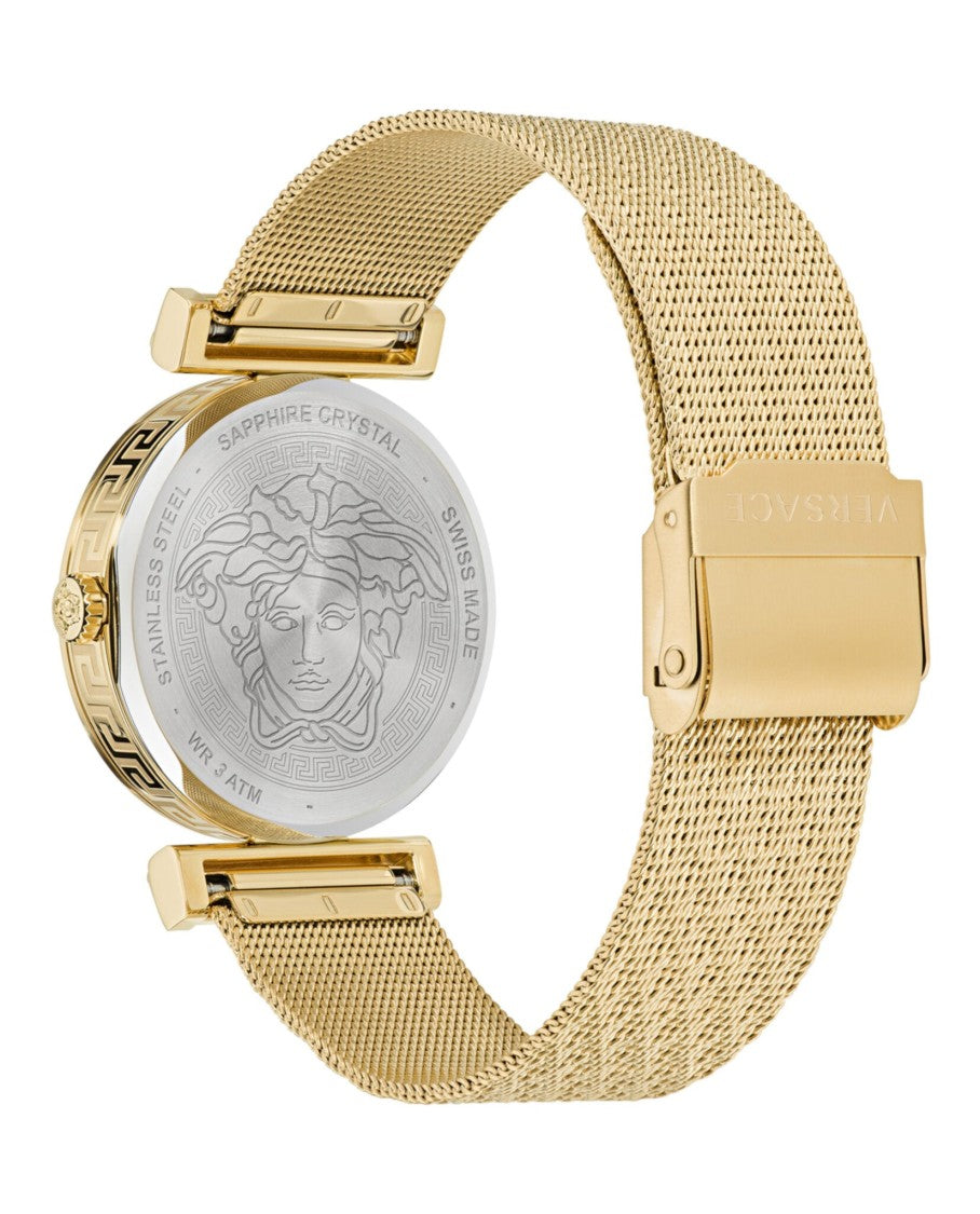 Versace Regalia Bracelet Watch With Black Guilloche Dial