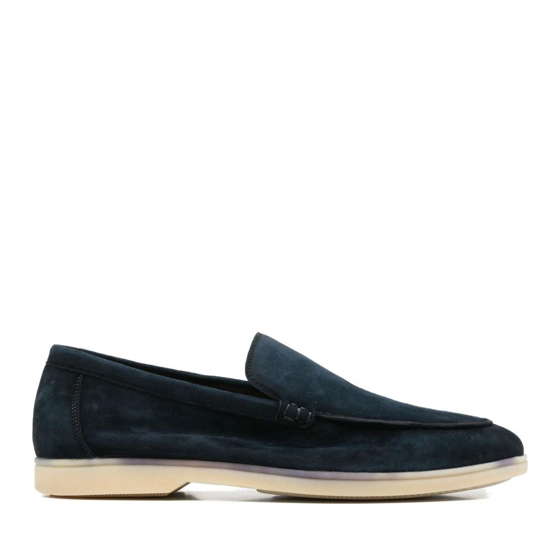 Alberto Gozzi Blue Low-Profile Rubber Sole Suede Loafers