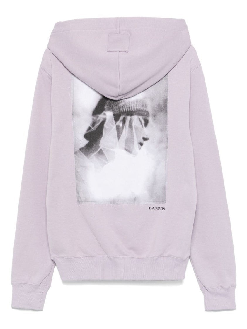 Lanvin Light Purple Cotton Jersey Hoodie