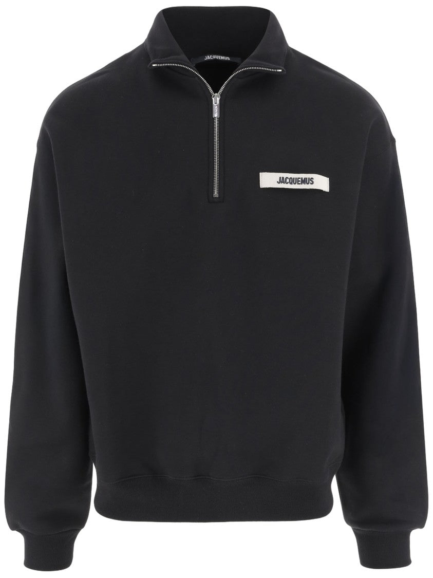 Jacquemus High Collar Cotton Fleece Sweatshirt
