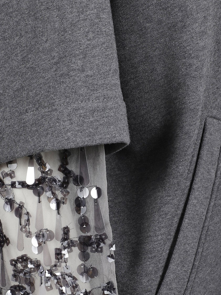 Brunello Cucinelli Knit Jacket With Sequin-Embellished Raindrop Sleeves