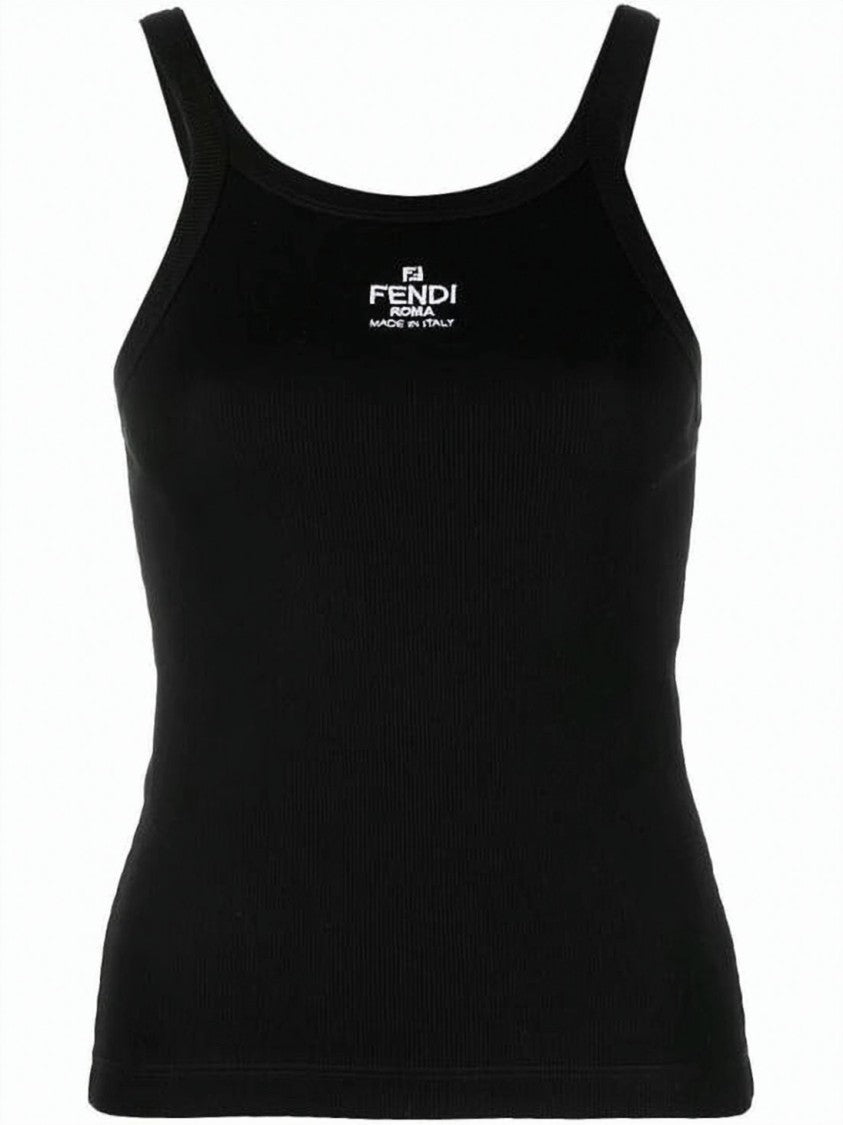 Fendi Fitted Ribbed Tank Top