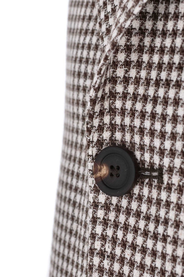 Tagliatore Pied-De-Poule Linen-Cotton Jacket Pino Lerario Line