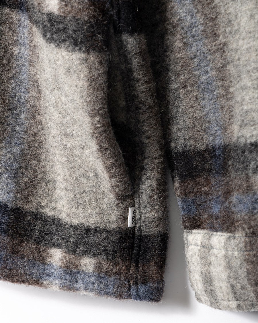 Wax London Wool Check Overshirt With Classic Collar