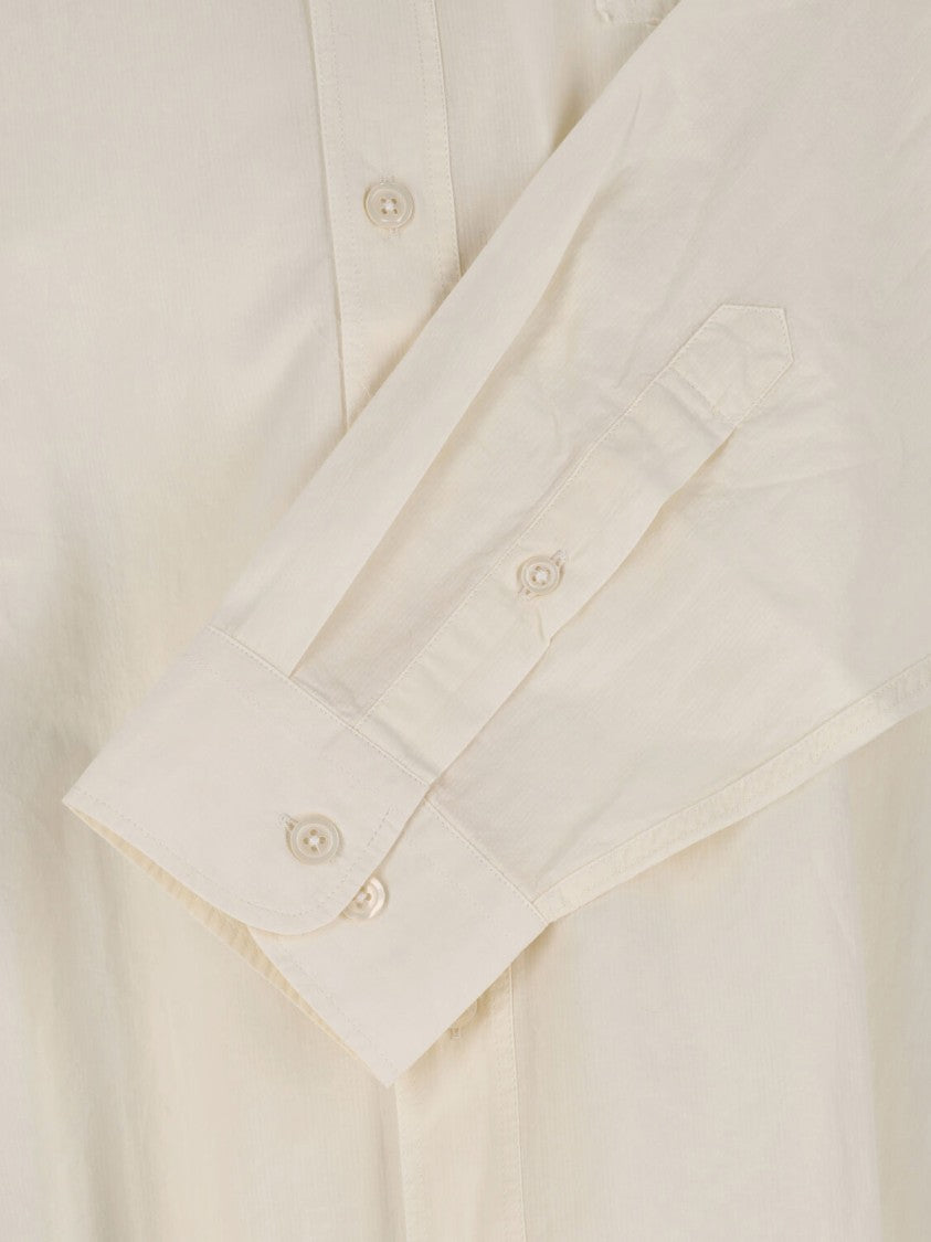 Mfpen Cream Essay Classic Collar Cotton Shirt
