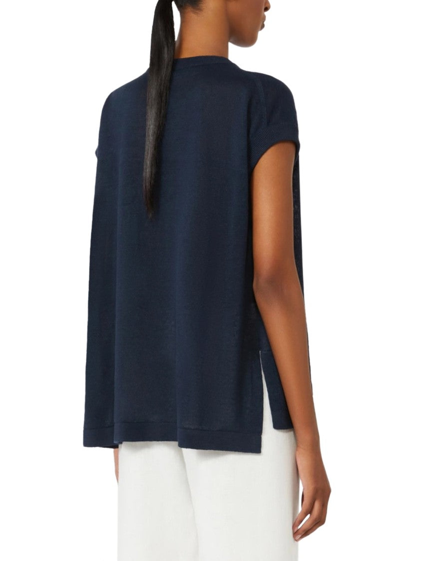 Max Mara Relaxed Fit Sleeveless Knit Vest With V-Neckline