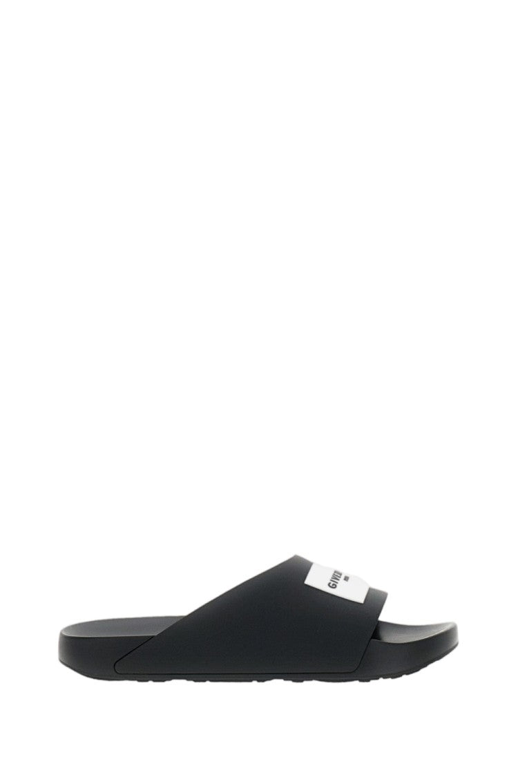 Givenchy Black Label Slide Rubber Flat Sandals