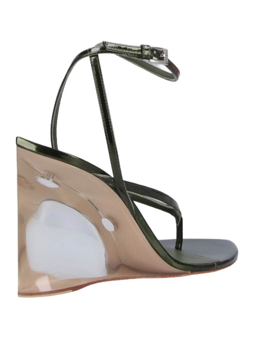 Alaïa Black Pointed Toe Transparent Wedge Sandals