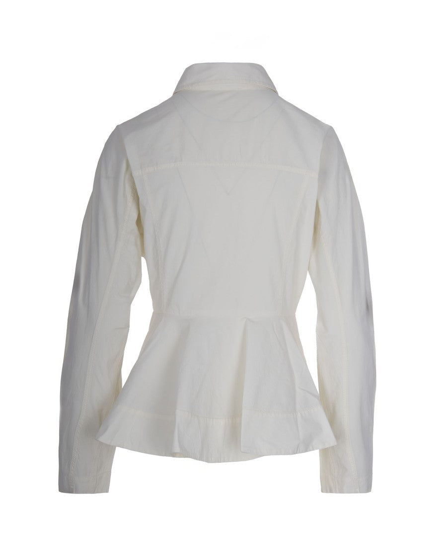 Ganni Ivory Peplum Shirt