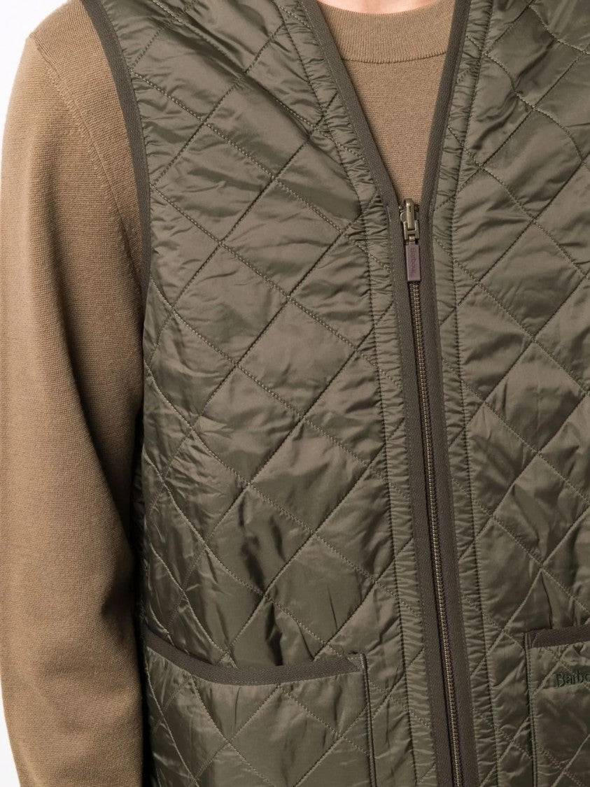 Barbour Diamond Quilted Zippered Pouch-Pocket Vest