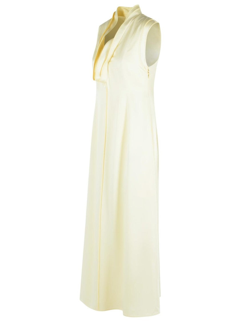 Jil Sander Ivory Acetate And Viscose Dress