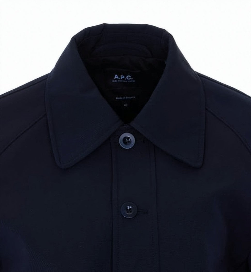A.P.C. Structured Blue Jacket With Classic Collar