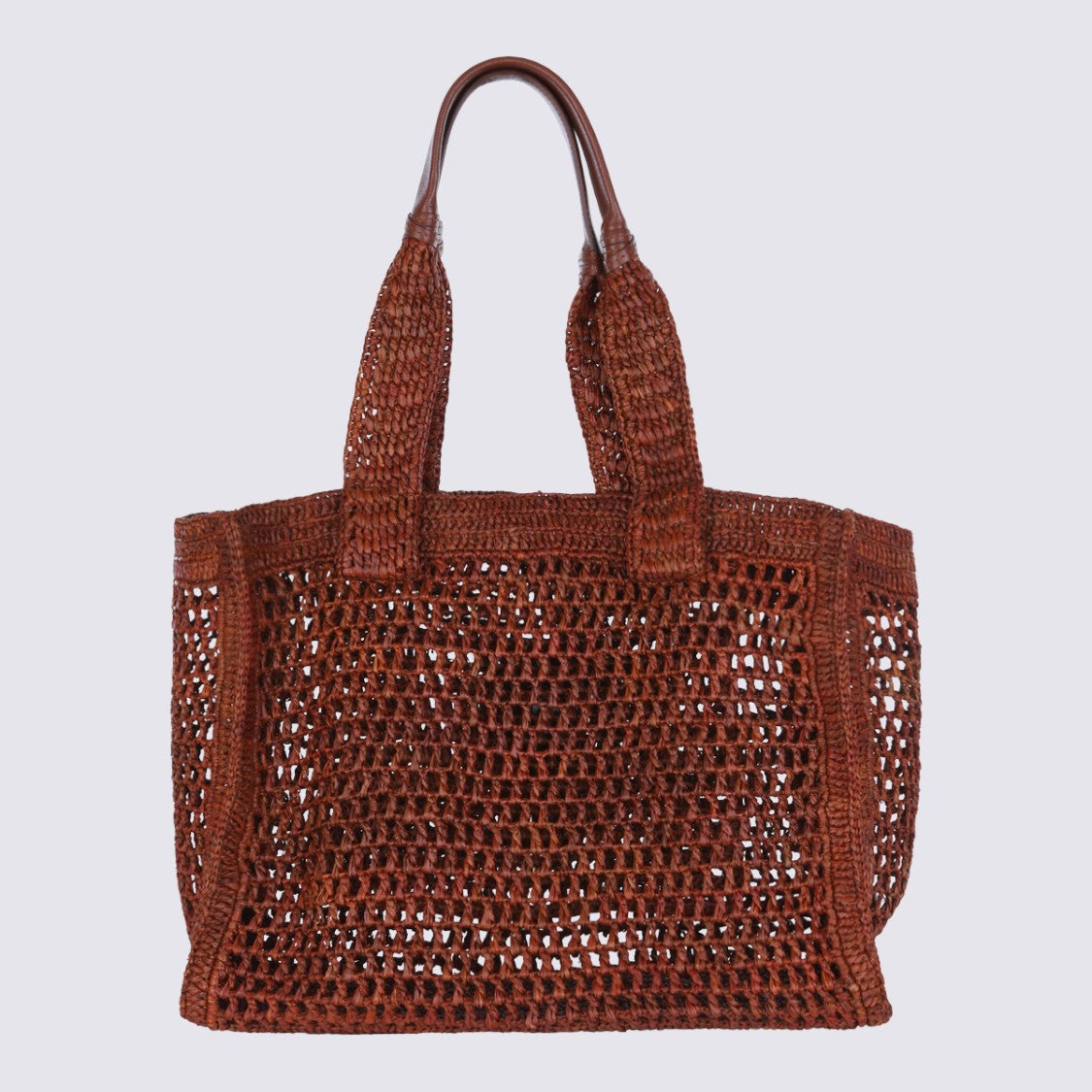 Chloé Woven Open-Weave Bag With Gold-Tone Charm Detail