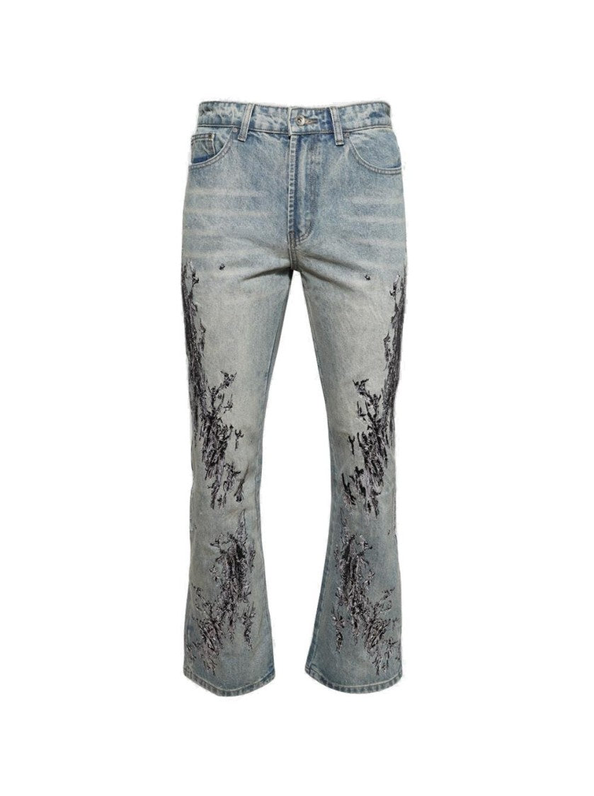 Who Decides War Scratched Denim - Blue