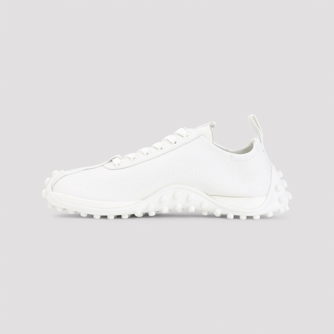 Ami Minimalist Low-Top White Sheepskin Sneakers