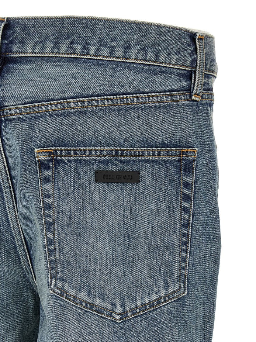 Fear Of God Stone-Washed Denim Jeans With Wide Flared Legs