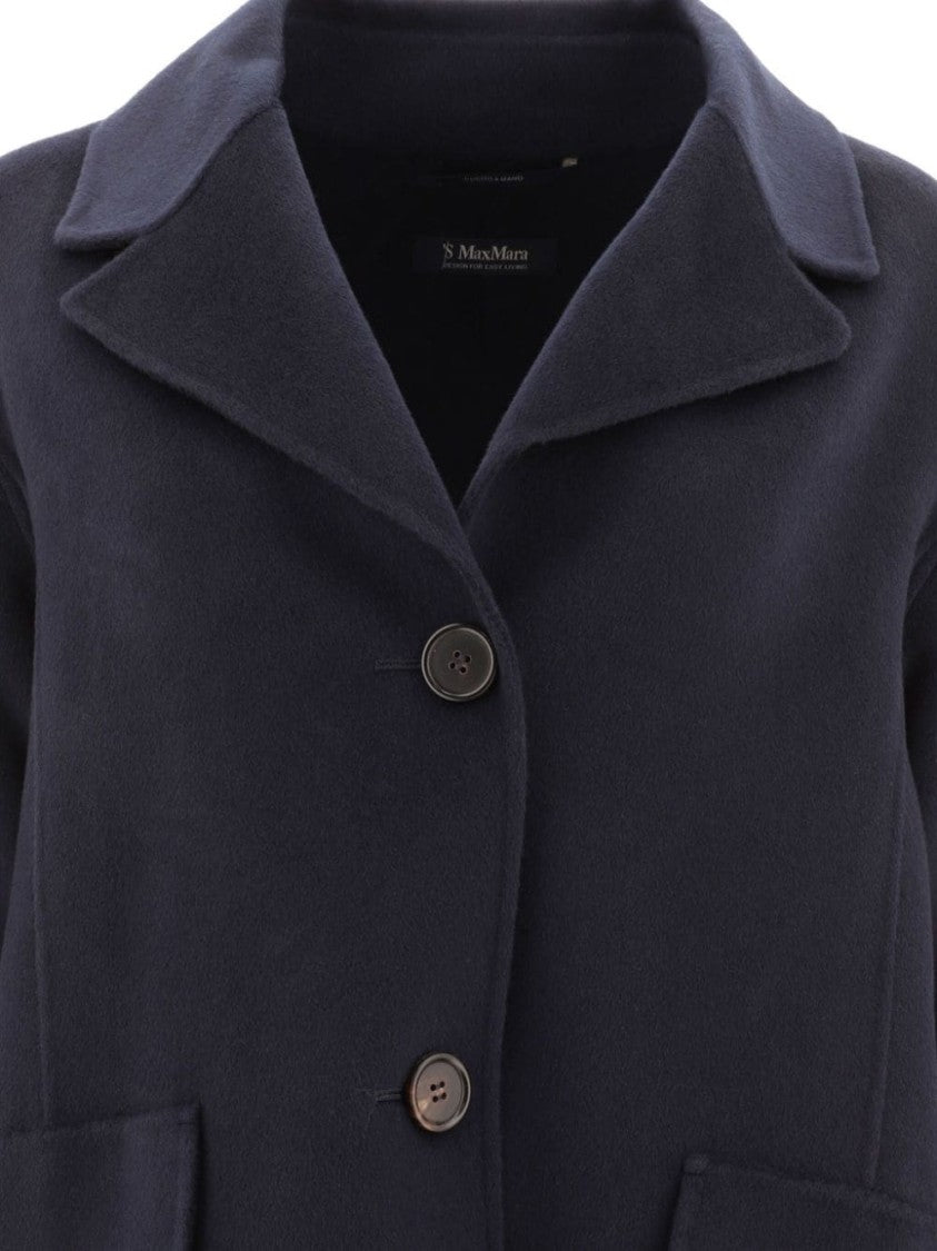 Max Mara Virgin Wool Coat With Button Closure And Front Pockets