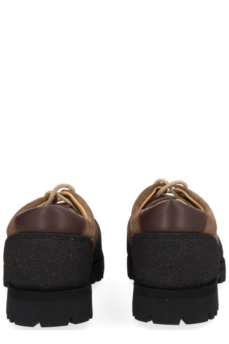 Paraboot Suede Brown Loafers With Textured Accents