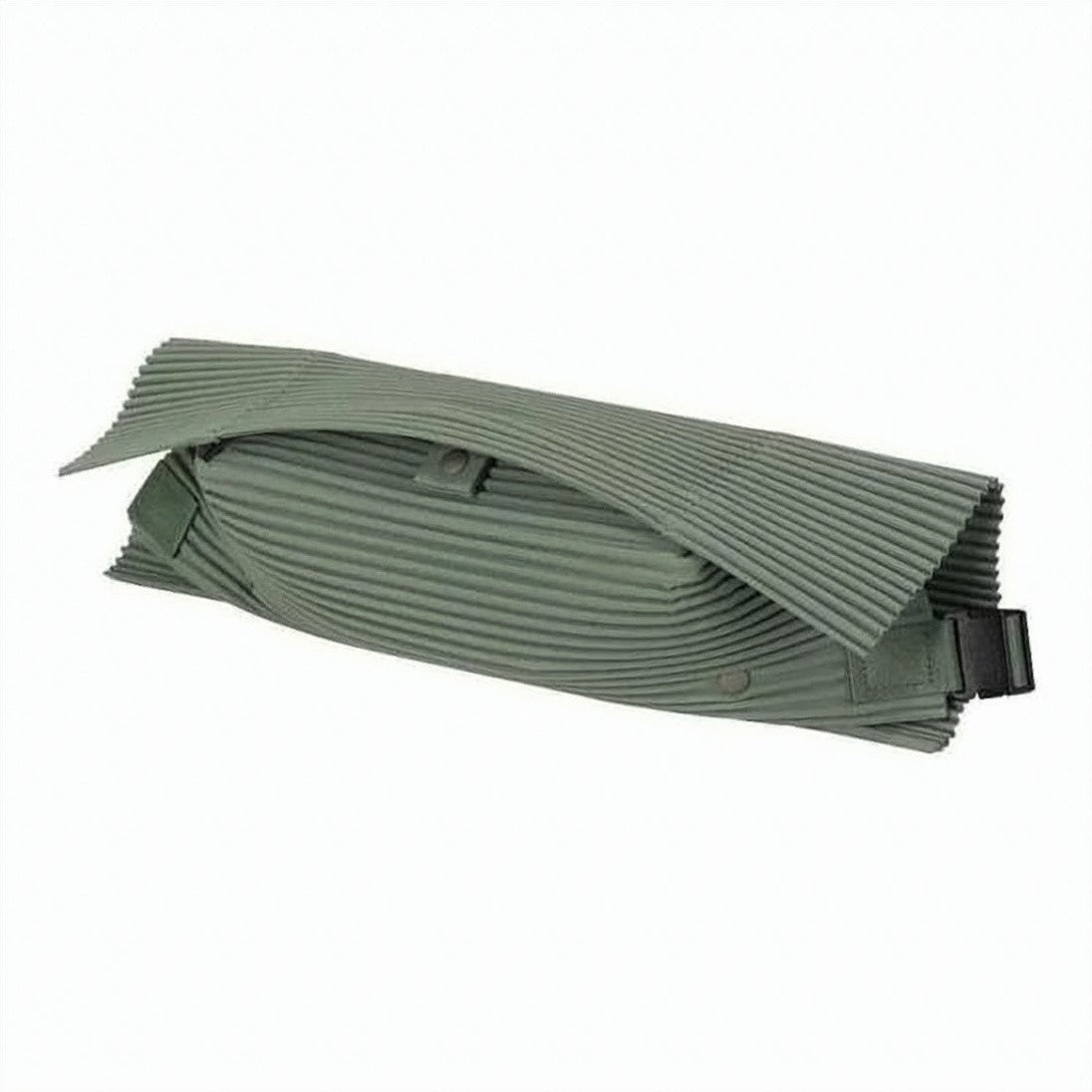 Homme Plissé Issey Miyake Pleated Green Polyester Shoulder Bag With Adjustable Strap