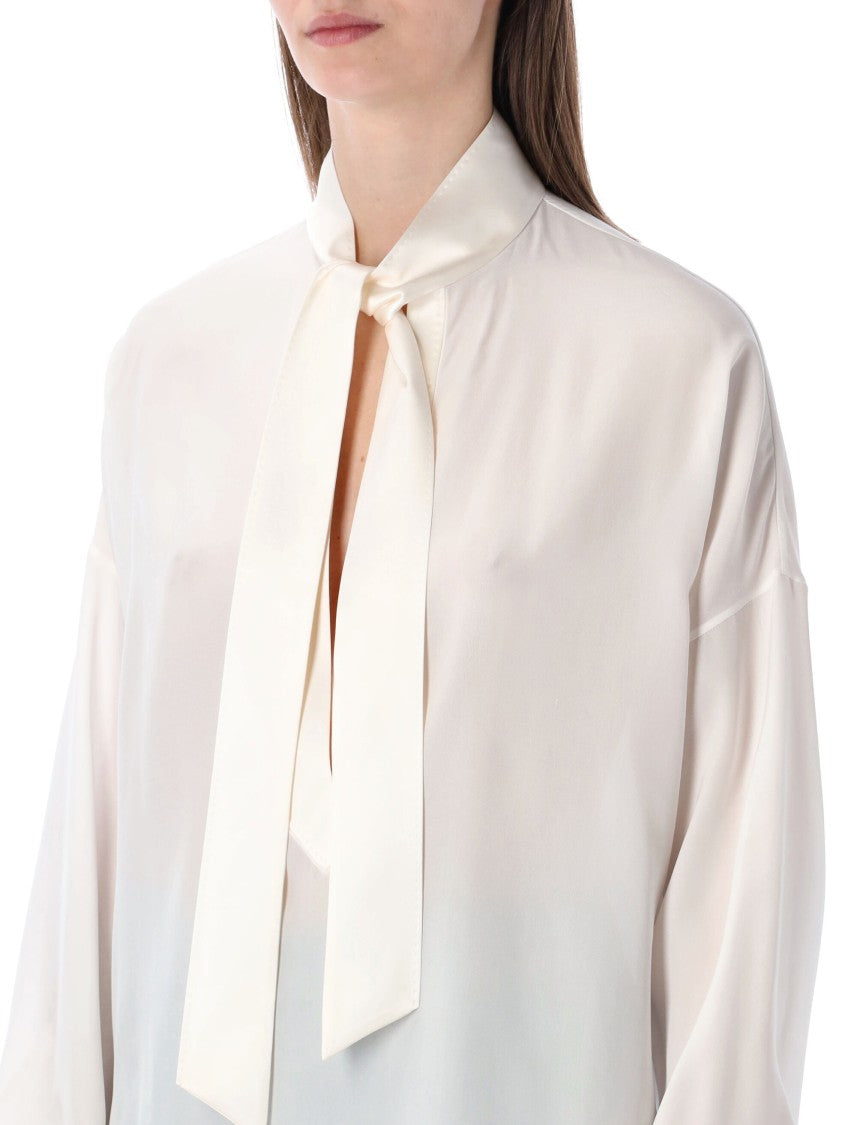 Tom Ford Silk Shirt Front Tie Blouse