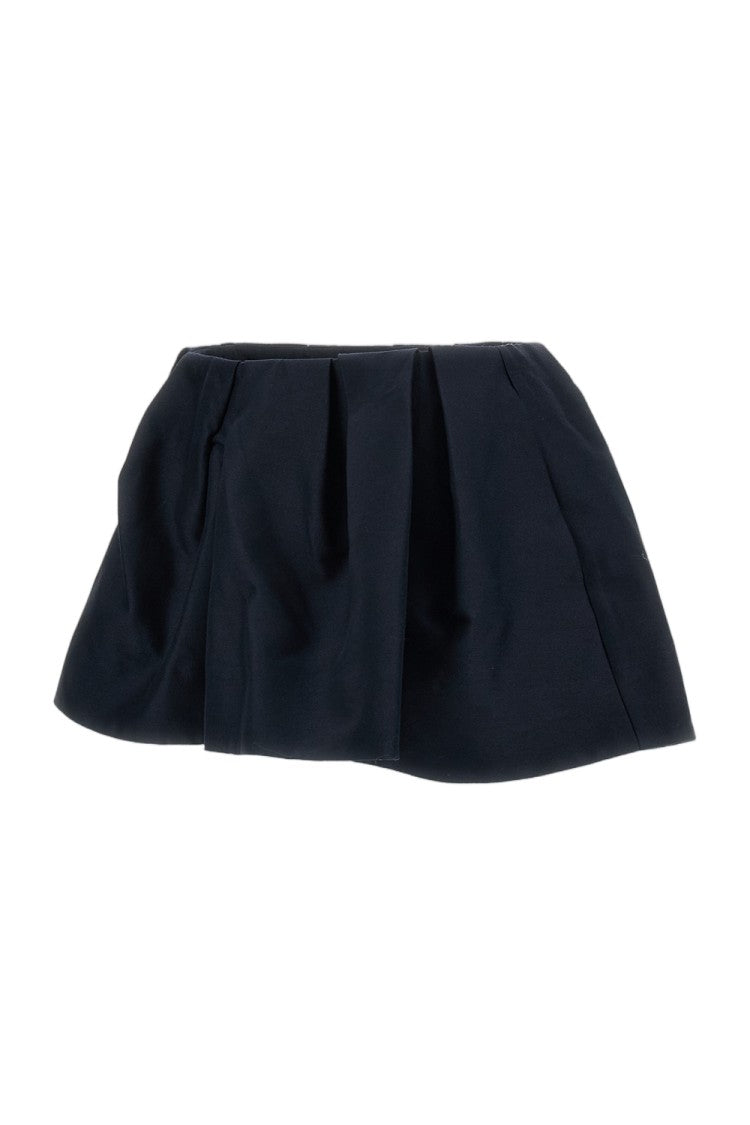 Shushu/Tong Blue Pleated Flared Wool-Blend Mini Skirt