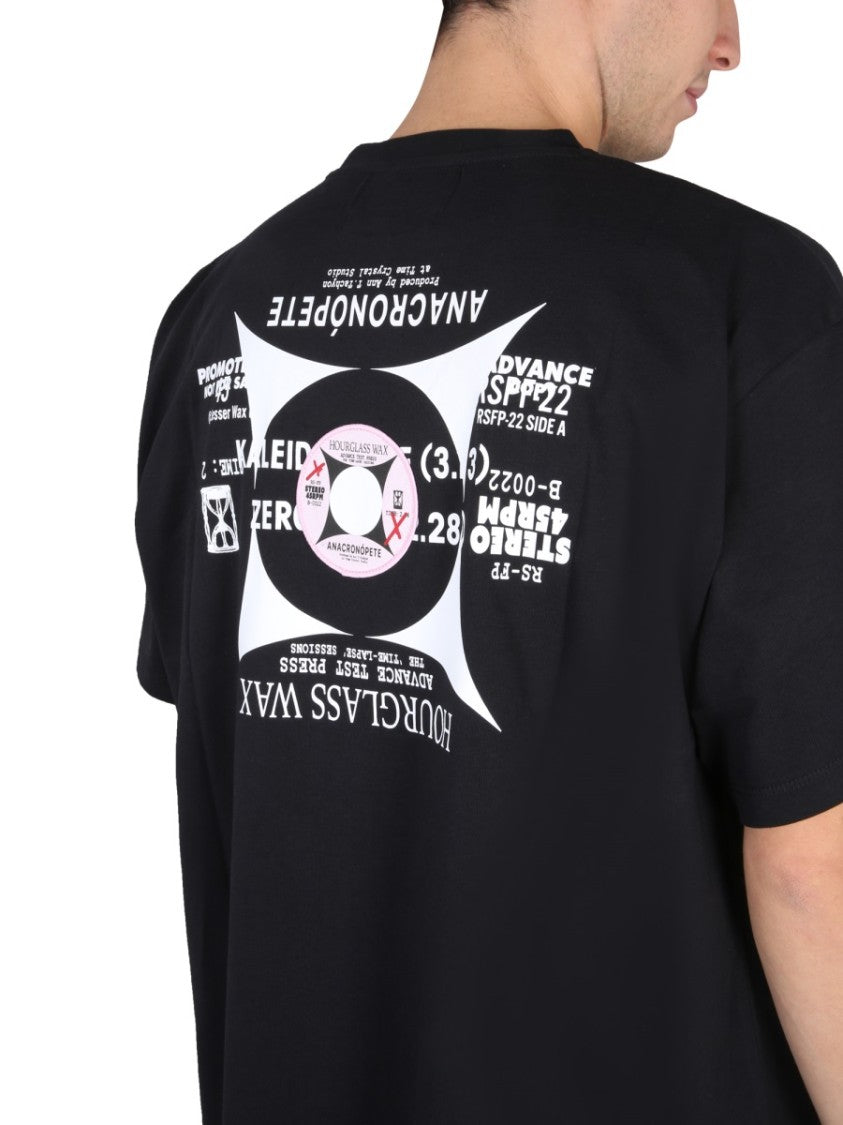 Fred Perry X Raf Simons Relaxed Fit Black T-Shirt With Graphic Print