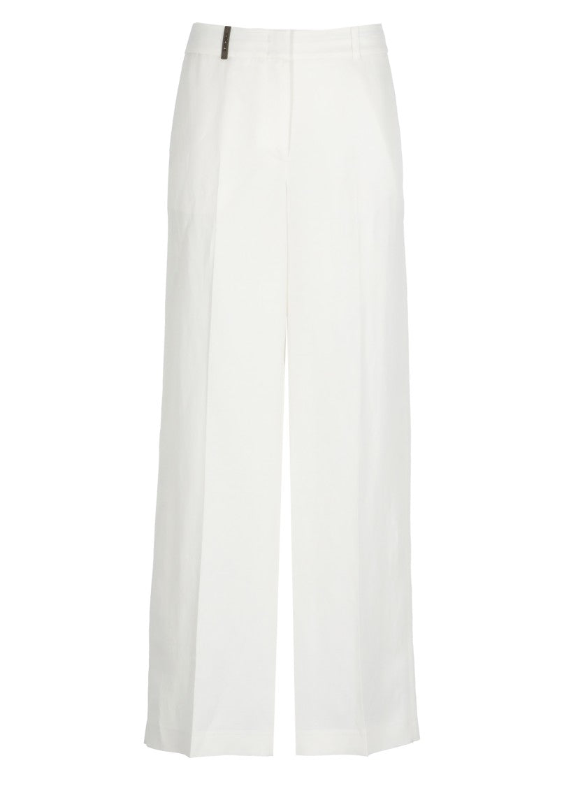 Peserico Linen Straight-Leg Pants