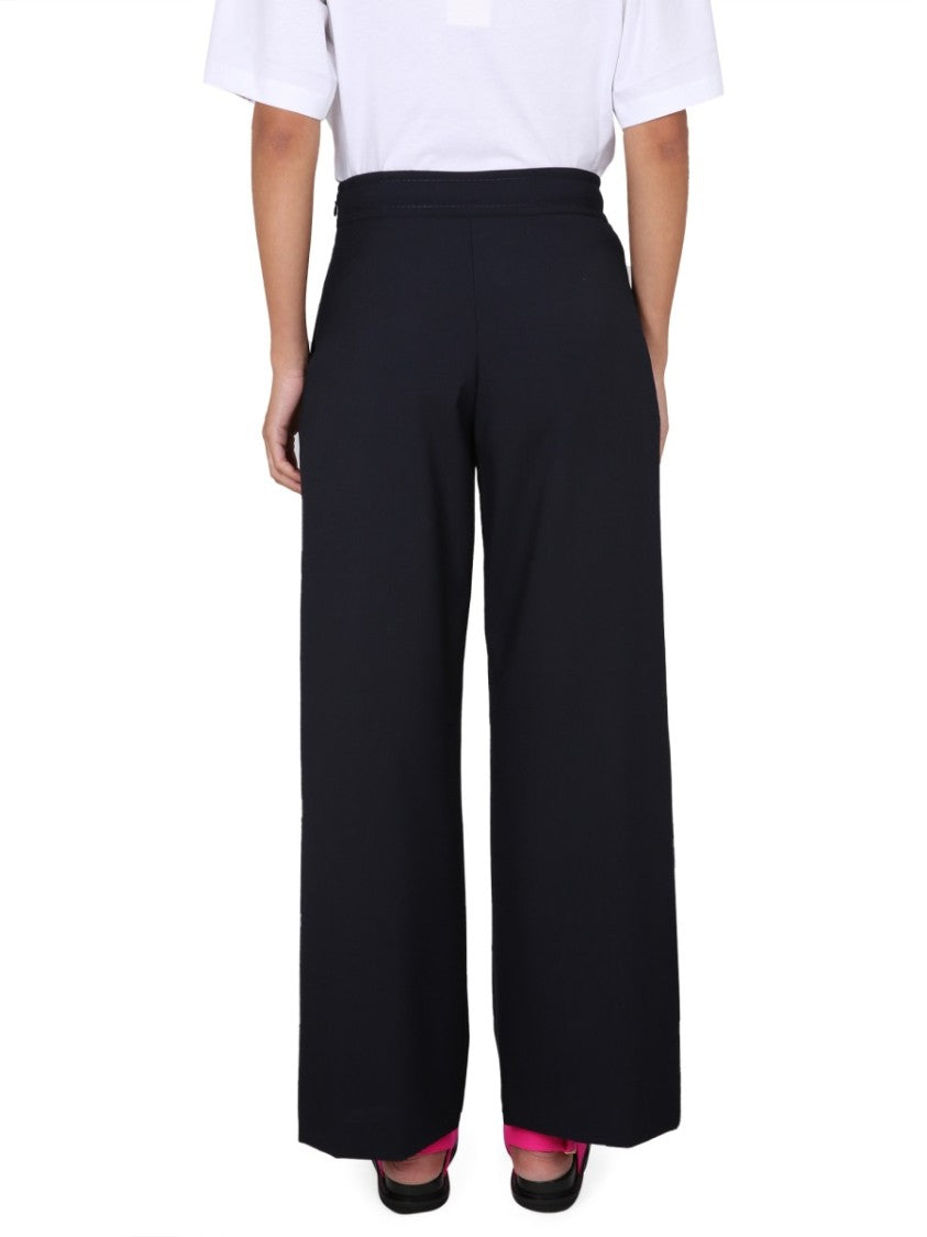 Marni High-Waisted Flare Pants With Side Zipper Closure