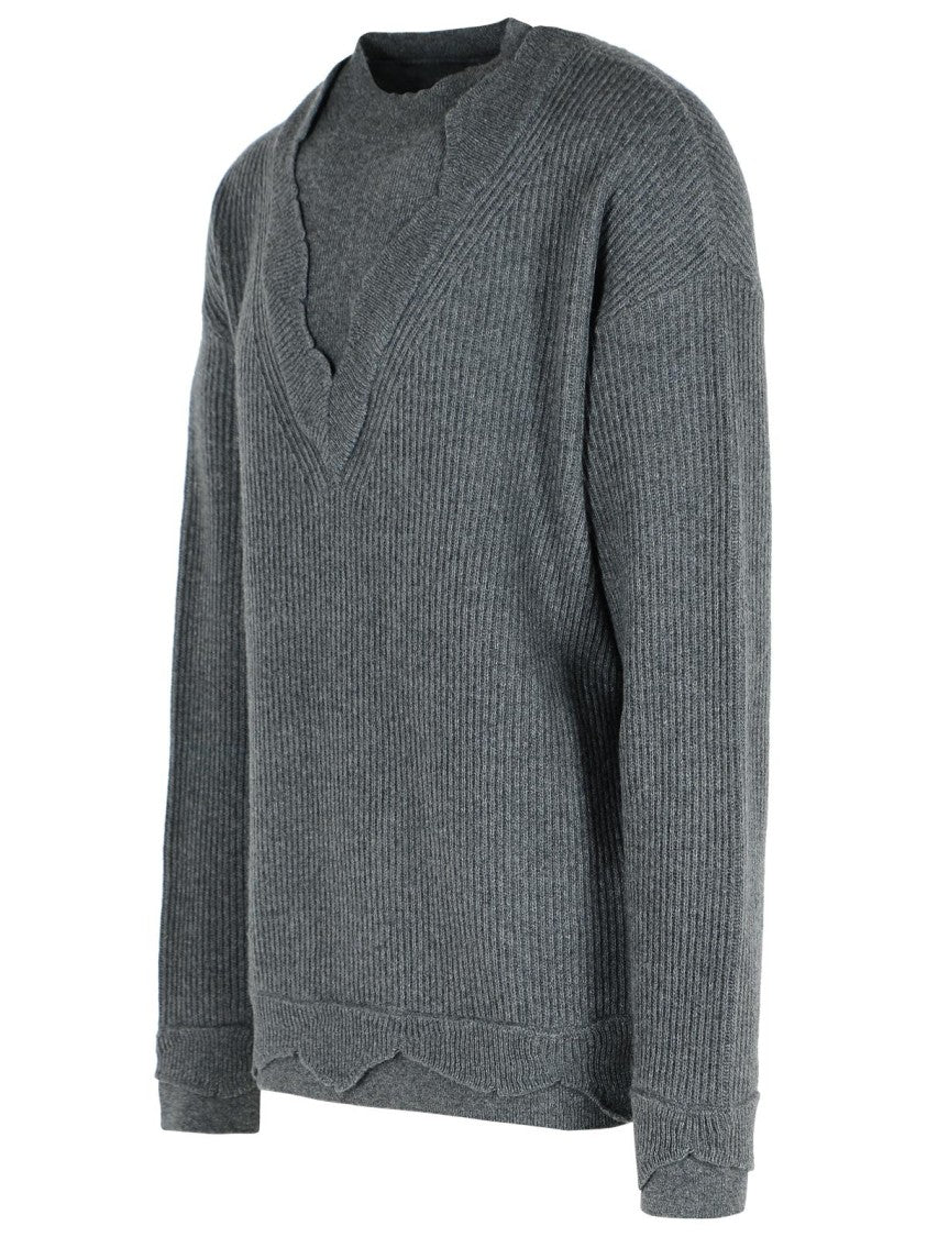 Laneus Grey Wool Blend Sweater