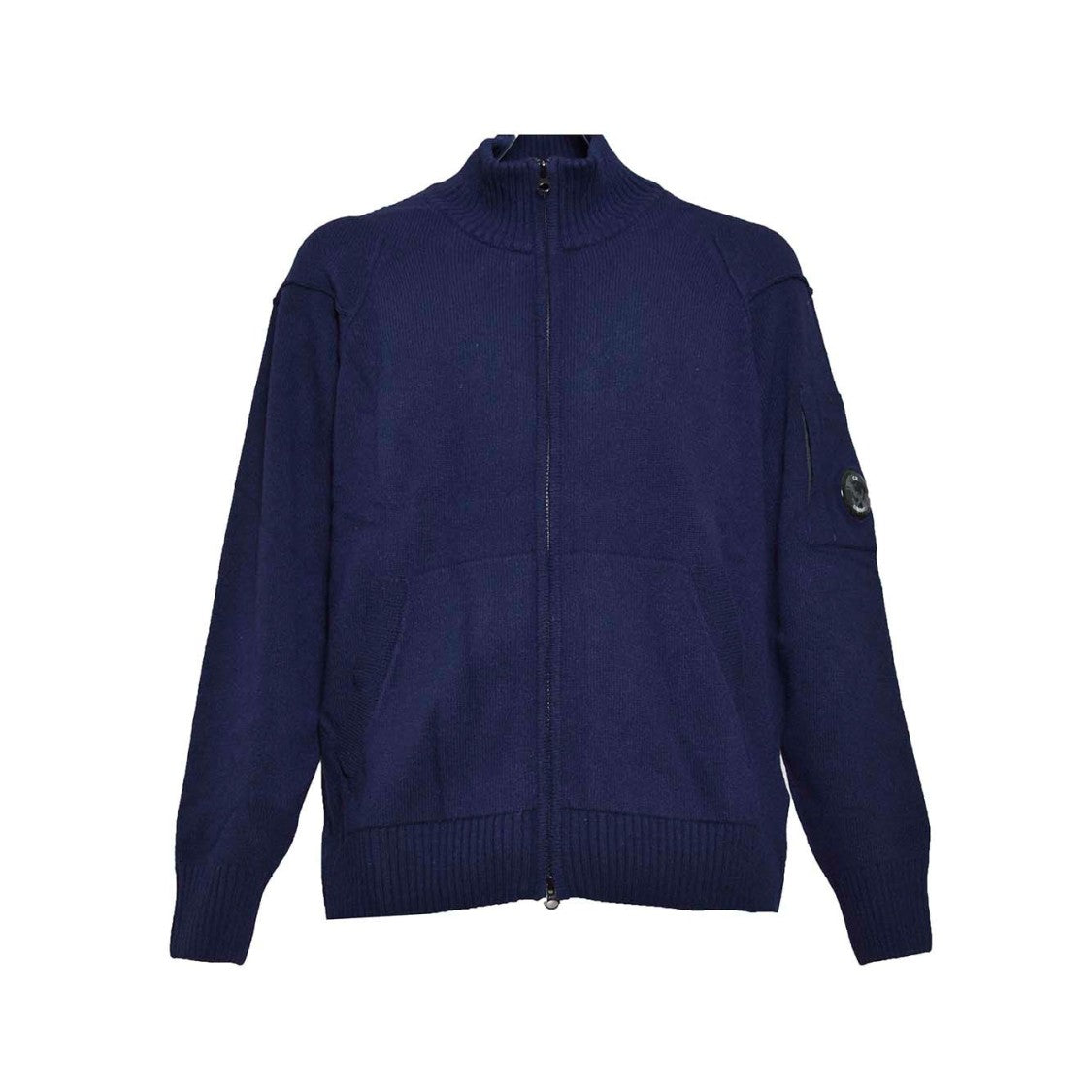 C.P. Company Navy Blue Lamb's Wool Jacket With Zipper