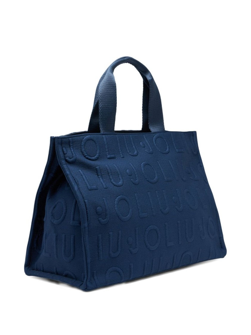Liu Jo Textured Blue Handbag With Embossed Pattern