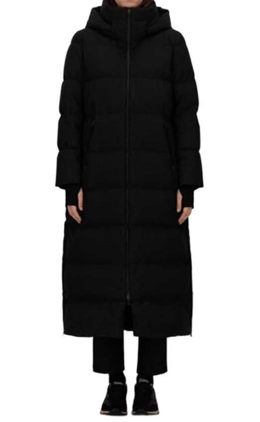 Herno Long Padded Black Jacket With Quilted Design