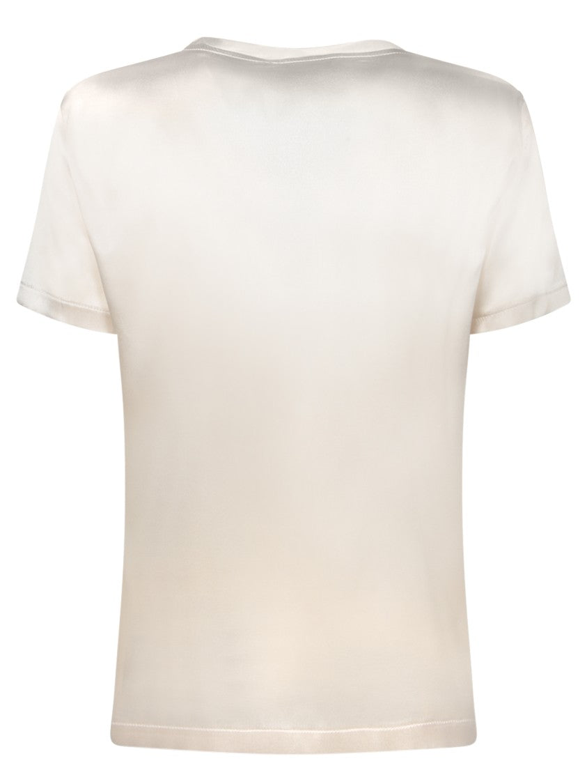 Blanca Vita Beige Top With Classic Round Neckline