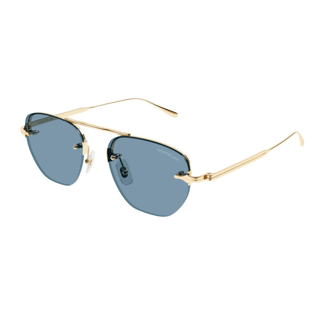 Montblanc Gold Mb0404s Nib Geometric Metal Sunglasses