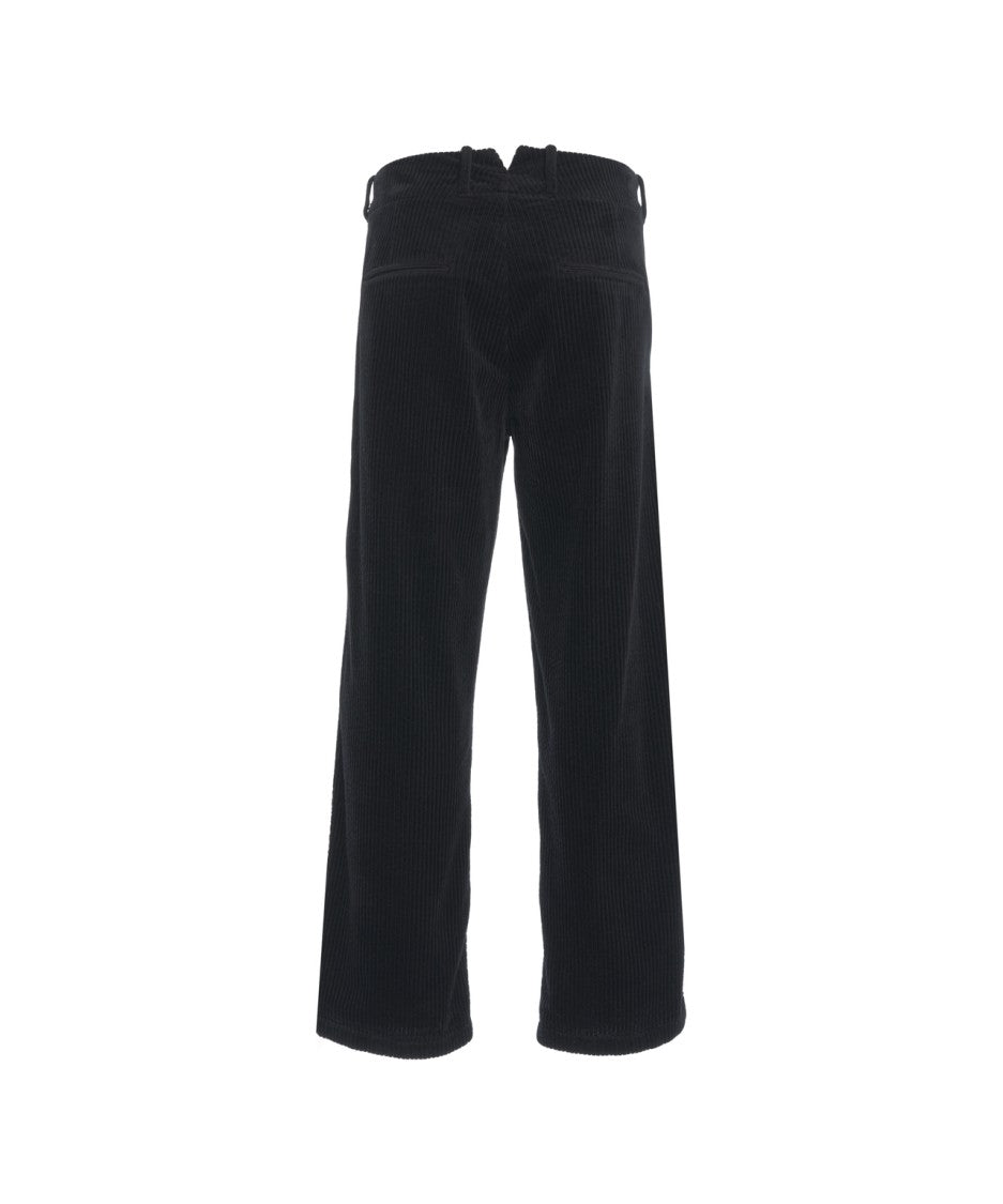 Hannes Roether Corduroy Trousers With Mid-Rise Waist And Fine Ribbed Texture