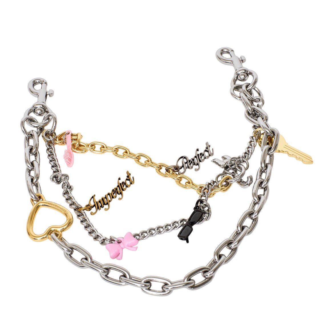 Marc Jacobs Dangled Charm Metallic Shoulder Strap