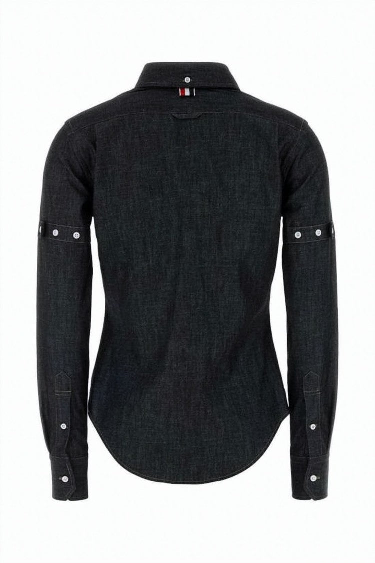 Thom Browne Tailored Denim Shirt With Classic Button-Down Front