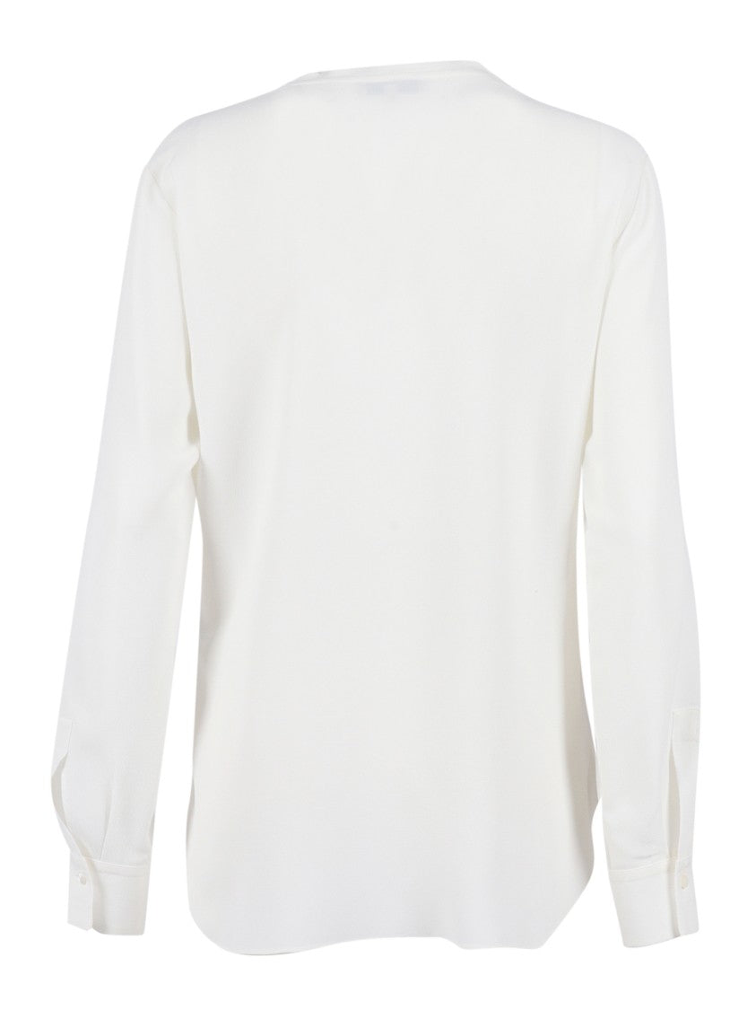 Antonelli Long-Sleeved V-Neck Top With Curved Hem