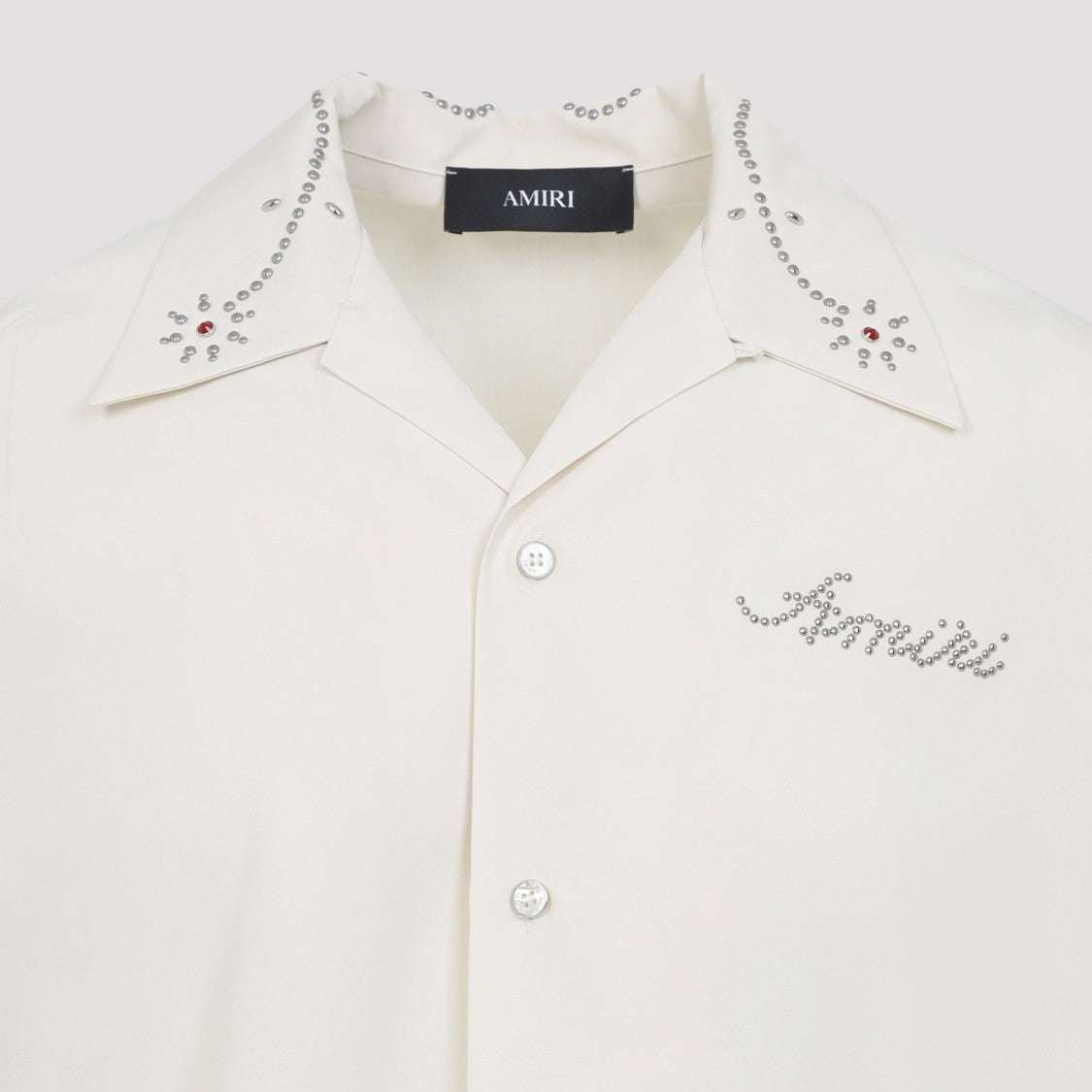 Amiri Casual Short-Sleeve Shirt With Studded Collar And Script Detail