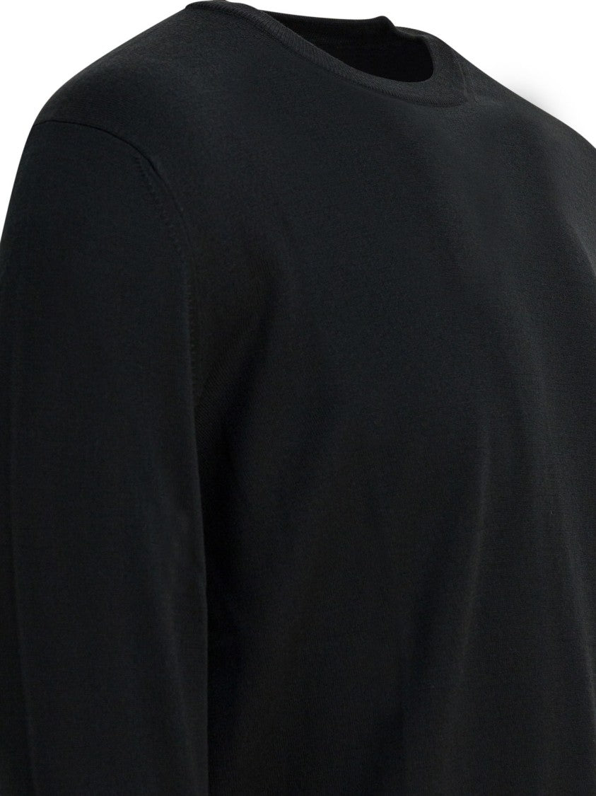 Zanone Fine Knit Black Wool Blend Sweater