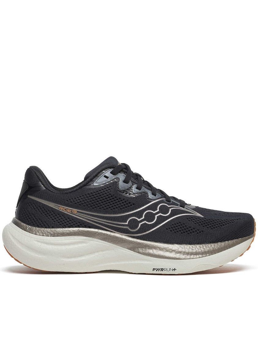 Saucony Black Ride 19 Wave-Inspired Running Sneakers
