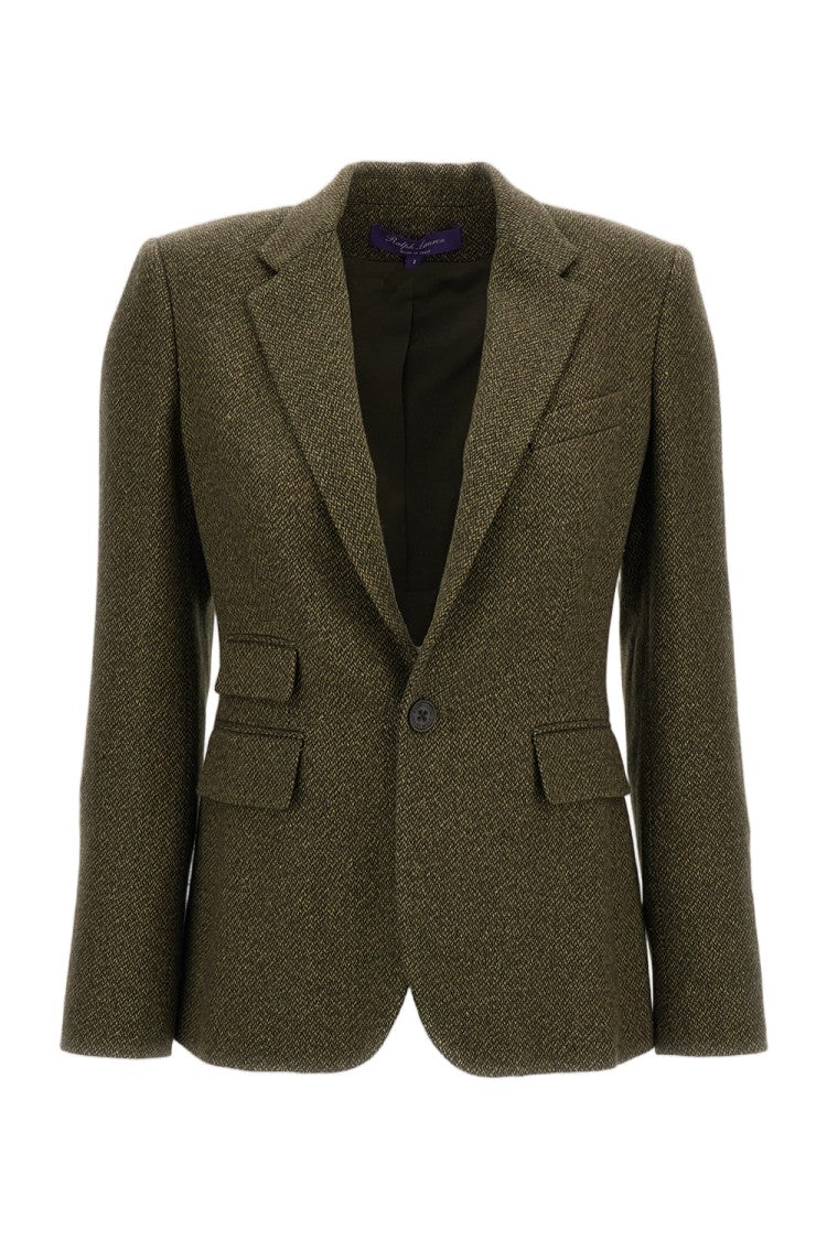 Ralph Lauren Collection Green Parker Broken-Twill Blazer