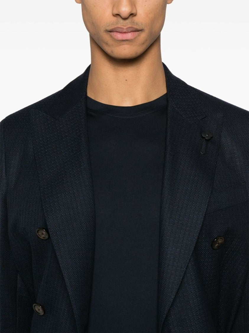 Lardini Black T-Shirt With Classic Crew Neckline