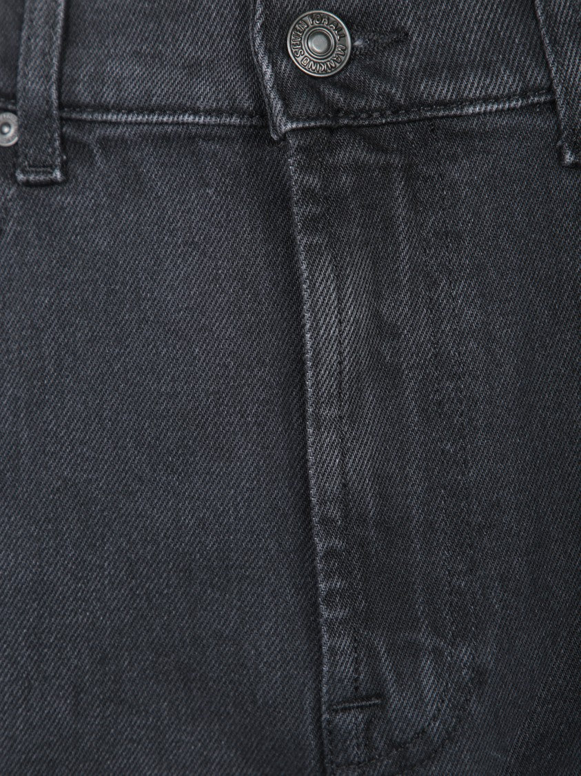 7 For All Mankind High-Waisted Cropped Black Jeans