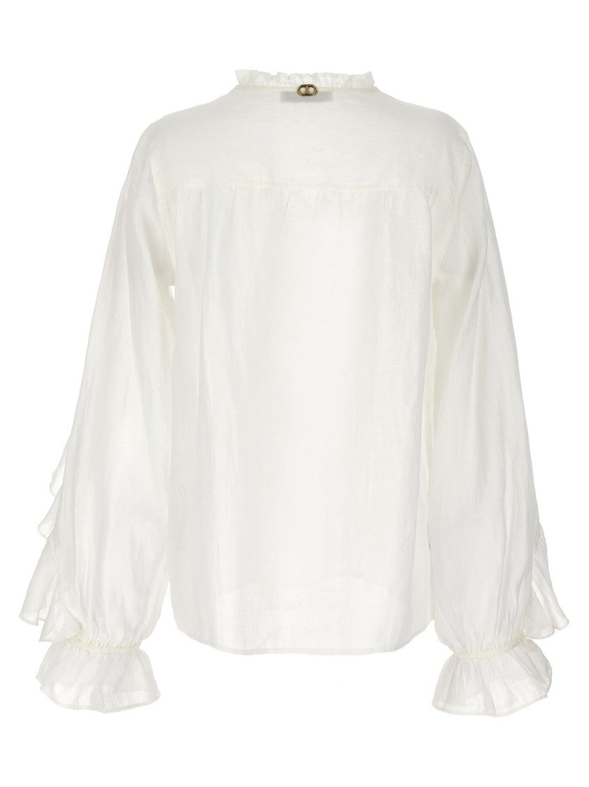 Twin-Set Ramie Blouse With Lace