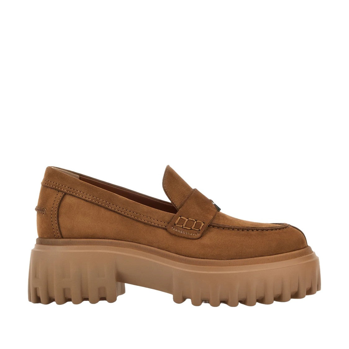 Hogan Classic Penny Loafer Moccasins With Lug Sole