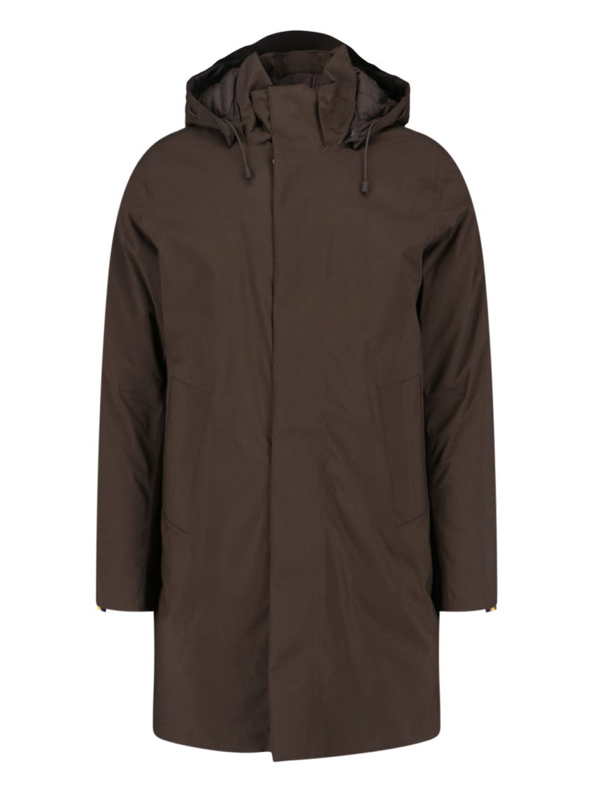 K-Way Padded Green Jacket With High Collar