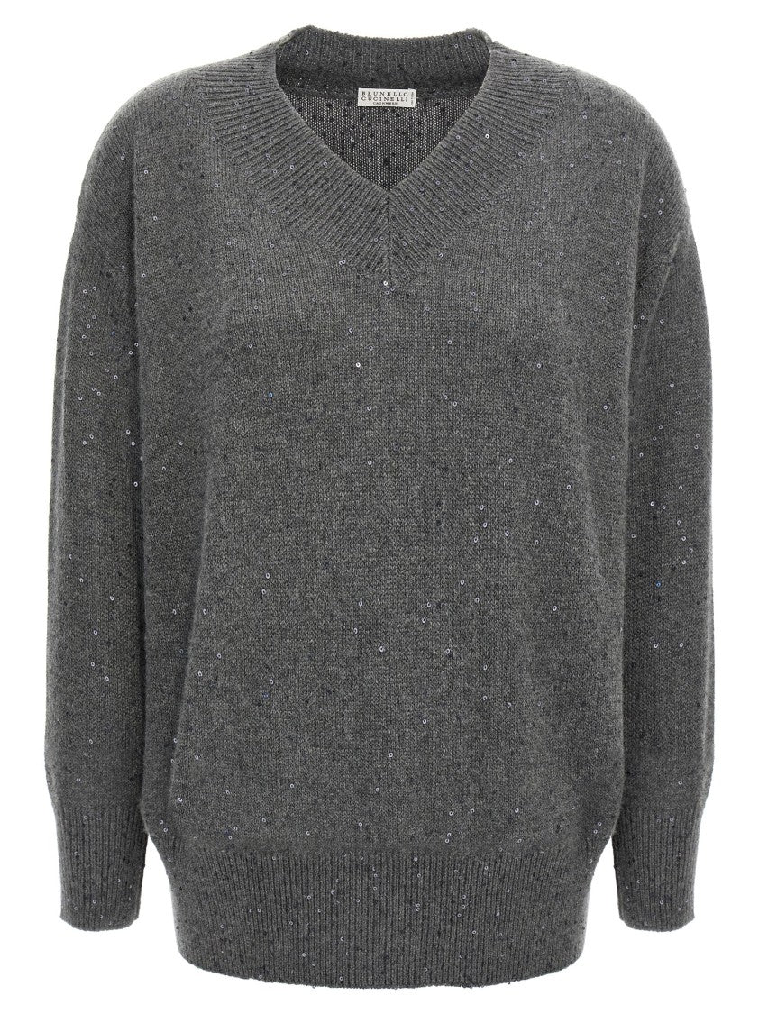 Brunello Cucinelli V-Neck Cashmere And Silk Blend Sweater
